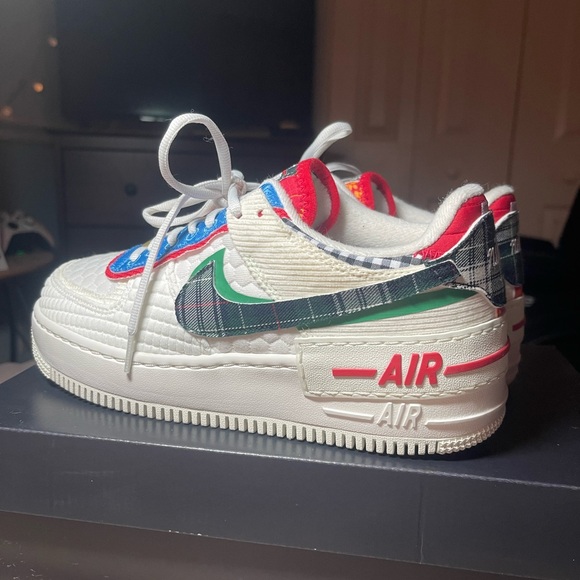 Nike Air Force 1 Shadow Sail Green and University Blue Multicolor - Picture 11 of 15